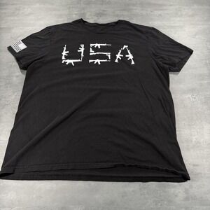 Gun Firearm‎ USA Shirt Adult Small Medium Black Military Army Pistol Rifle AR